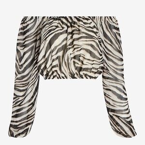 Zebra Print Off-Shoulder Top